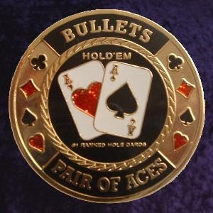 BULLETS METAL POKER CARD PROTECTOR GOLD