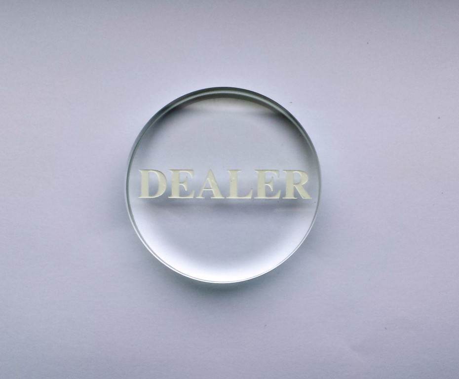 N° 10 BUTTON DEALER IN VETRO RINFORZATO CRYSTAL