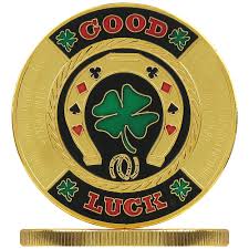GOOD LUCK METAL POKER CARD PROTECTOR GOLD