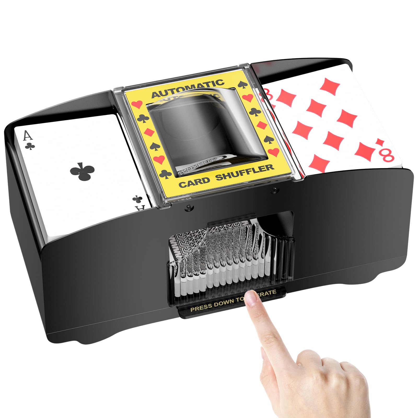 MISCHIACARTE AUTOMATICO PER 2 MAZZI DI CARTE (CARD SHUFFLER)